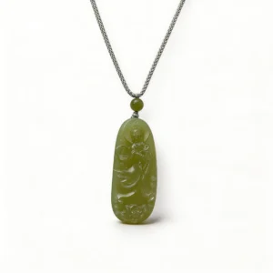 Divine Hetian Jade Guanyin Pendant - Meaningful Protection – clean white background product photo | QZZEN