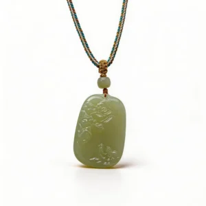 Hetian Jade Landscape Pendant – clean white background product photo | QZZEN