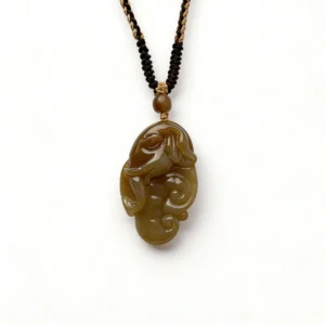 Hetian Jade Ruyi Pendant - Auspicious Luck Keepsake – clean white background product photo | QZZEN