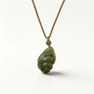 Hetian Jade Snail Pendant - Symbol of Persistence – clean white background product photo | QZZEN