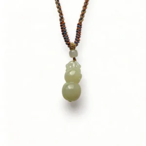 Hetian Jade Gourd Pendant Health Keepsake Charm – clean white background product photo | QZZEN