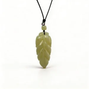 Golden Branch Jade Leaf Pendant - Fortune Symbol – clean white background product photo | QZZEN