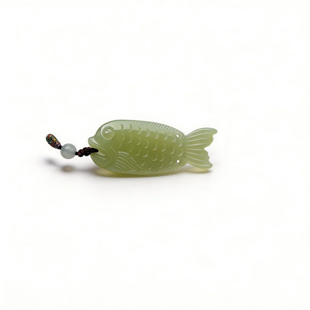 Creamy Jade Fish Pendant