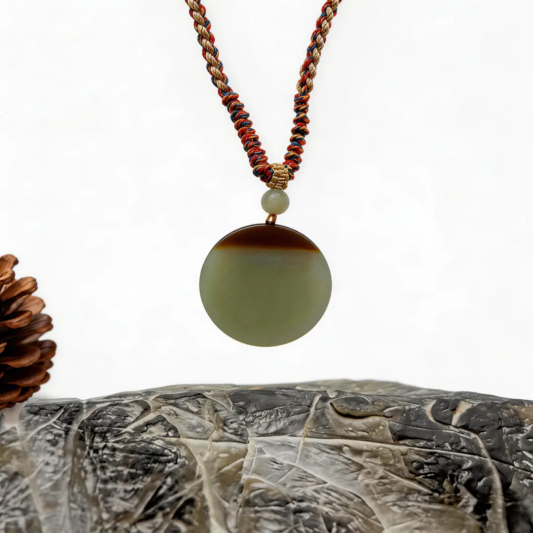 Hetian Jade Bracelet bead texture close-up with natural inclusions | QZZEN