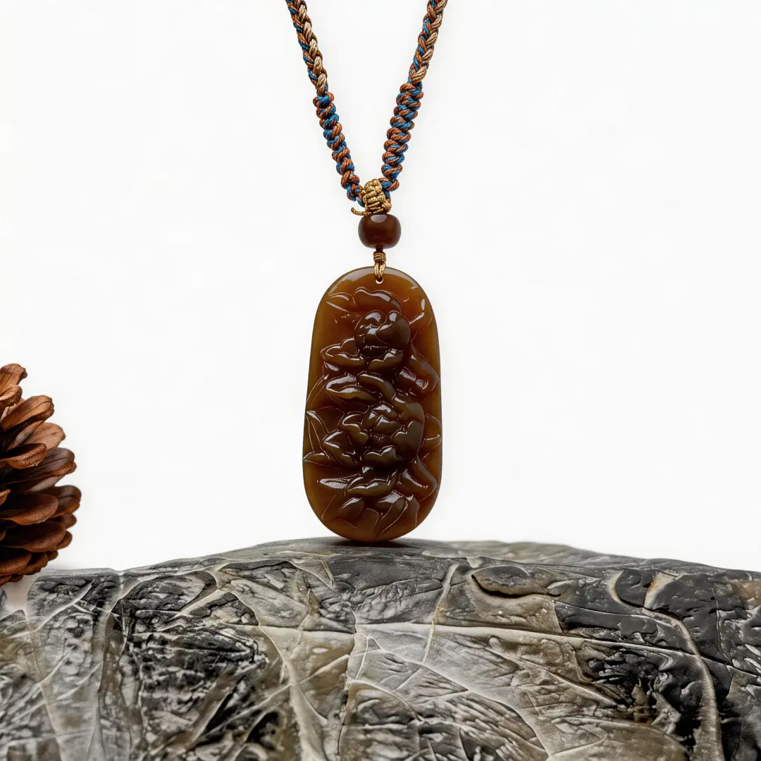 Hetian Jade Bracelet bead texture close-up with natural inclusions | QZZEN