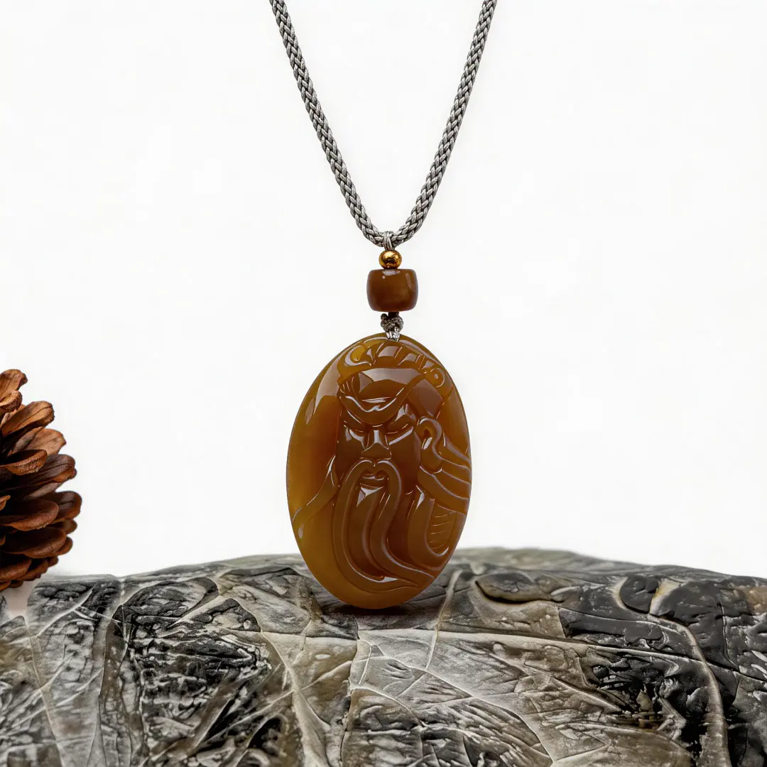 Hetian Jade Bracelet bead texture close-up with natural inclusions | QZZEN