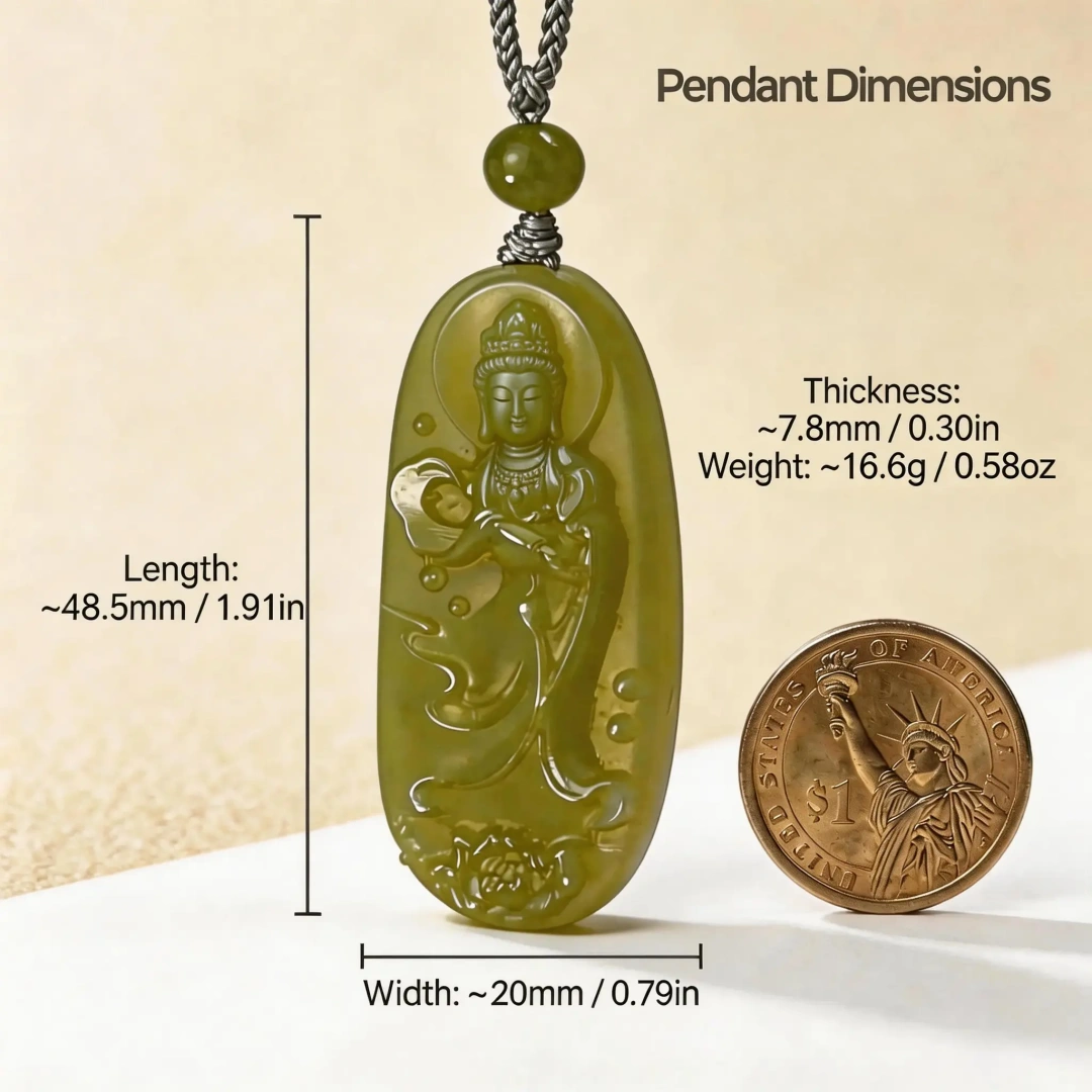 Divine Hetian Jade Guanyin Pendant - Meaningful Protection styled flat lay with calm ritual details | QZZEN