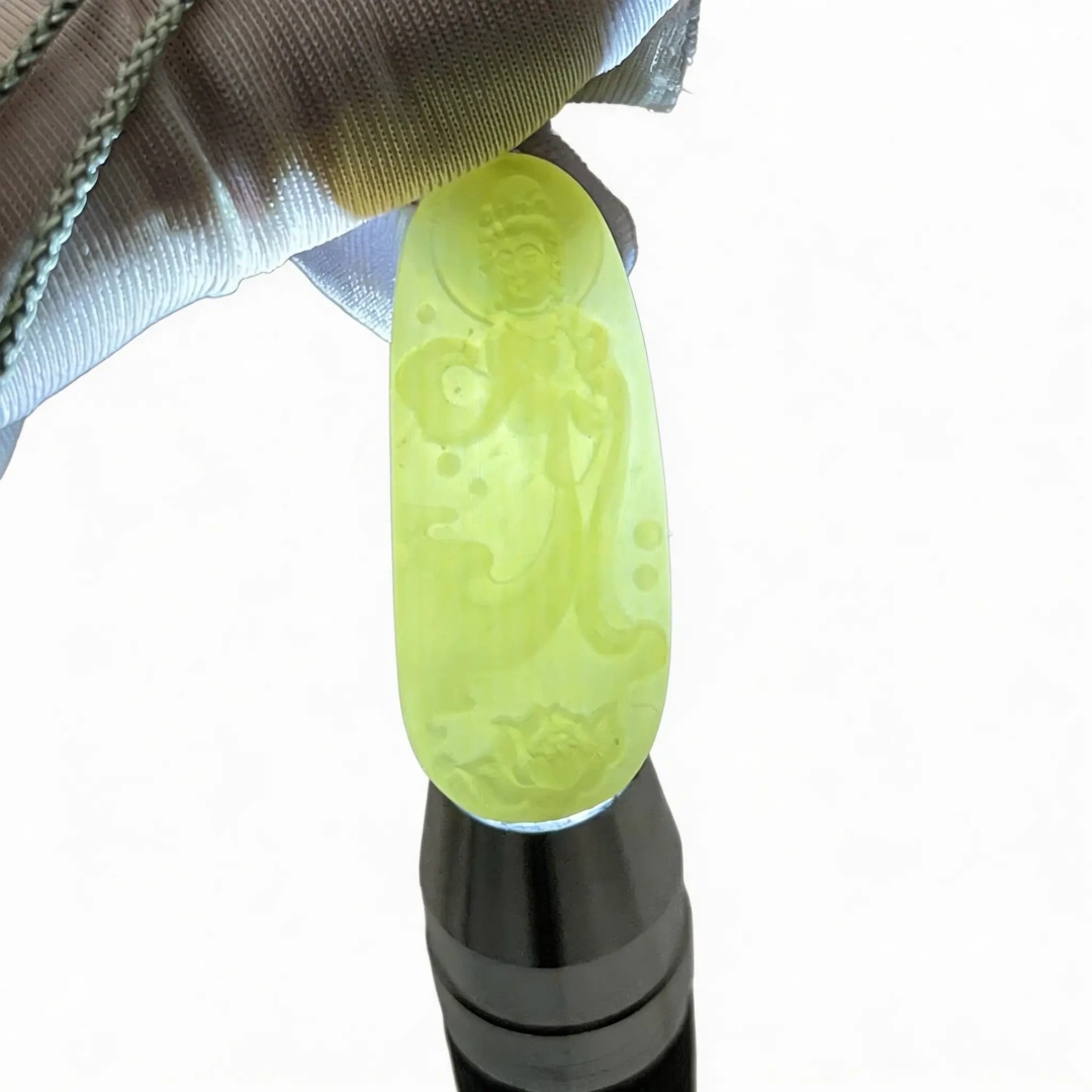Divine Hetian Jade Guanyin Pendant - Meaningful Protection gift box packaging with care card | QZZEN