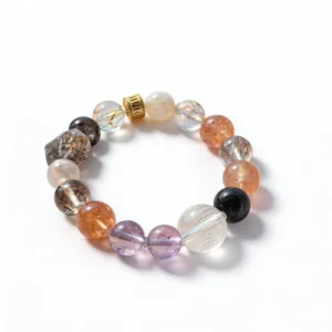 Lavender Amethyst Clear Quartz Moonstone Bracelet – clean white background product photo | QZZEN