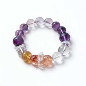 Amethyst Clear Quartz Citrine Bracelet – clean white background product photo | QZZEN
