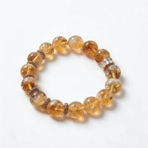 Citrine Yellow Hematoid Quartz Bracelet – clean white background product photo | QZZEN