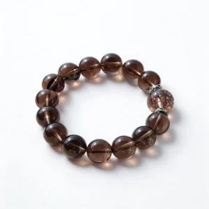 Red Hematoid Quartz Smoky Quartz Bracelet – clean white background product photo | QZZEN