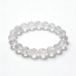 10mm Clear Quartz Bracelet – clean white background product photo | QZZEN
