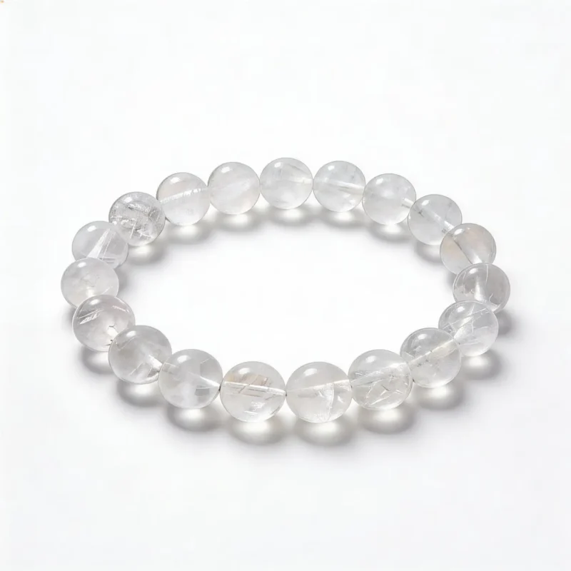 10mm Clear Quartz Bracelet – clean white background product photo | QZZEN
