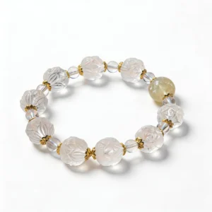 Clear Quartz Citrine Bracelet – clean white background product photo | QZZEN