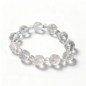 13mm Clear Quartz Bracelet – clean white background product photo | QZZEN