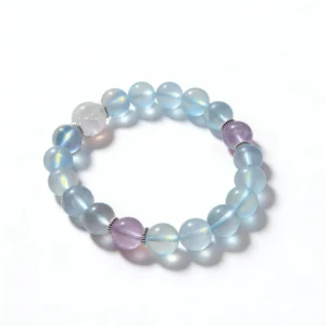 Clear Quartz Aquamarine Kunzite Bracelet – clean white background product photo | QZZEN