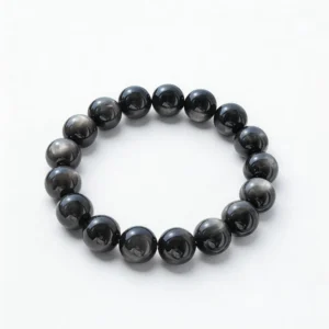 Silver Obsidian Bracelet – clean white background product photo | QZZEN