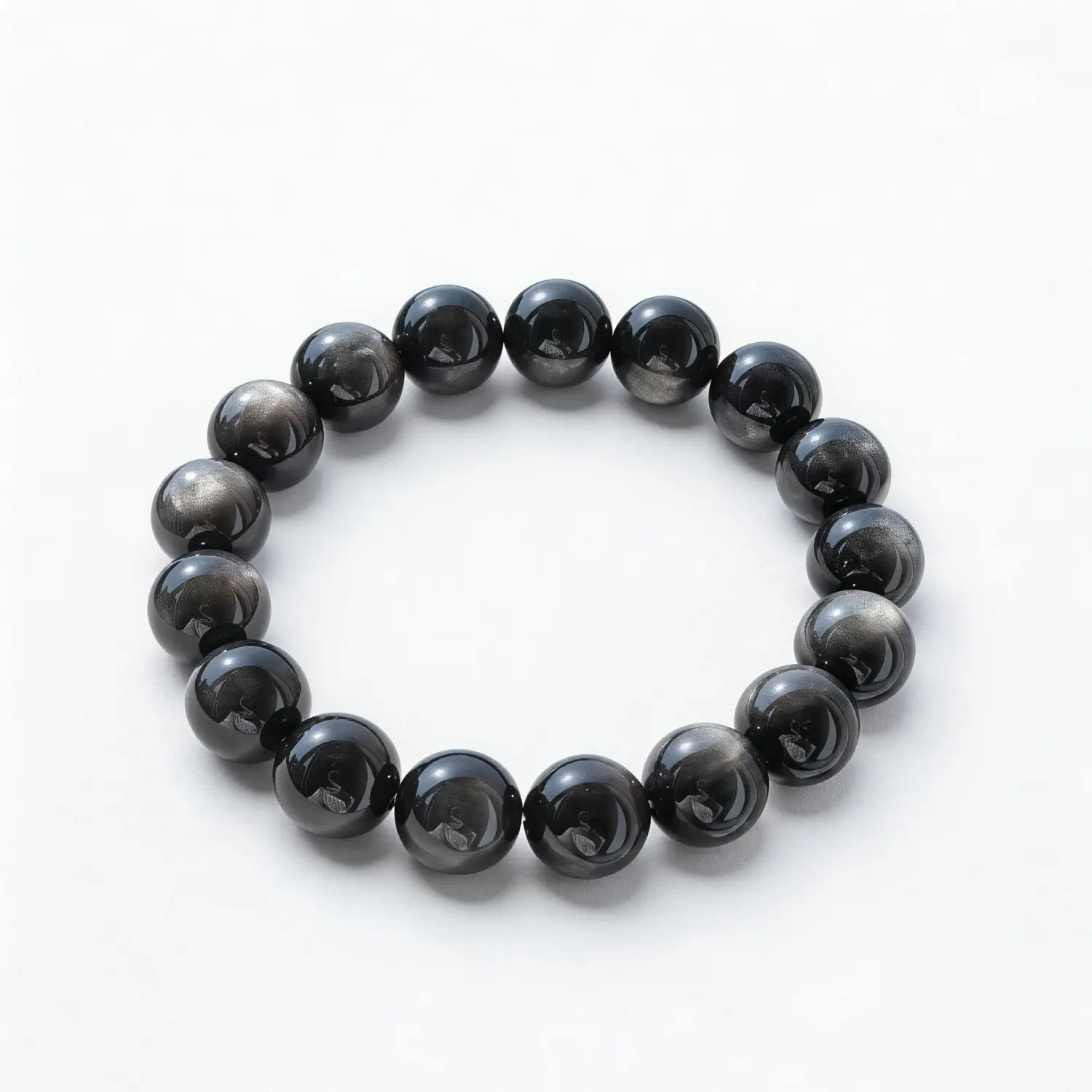 Silver Obsidian Bracelet – clean white background product photo | QZZEN