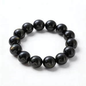 Gold Obsidian Bracelet – clean white background product photo | QZZEN