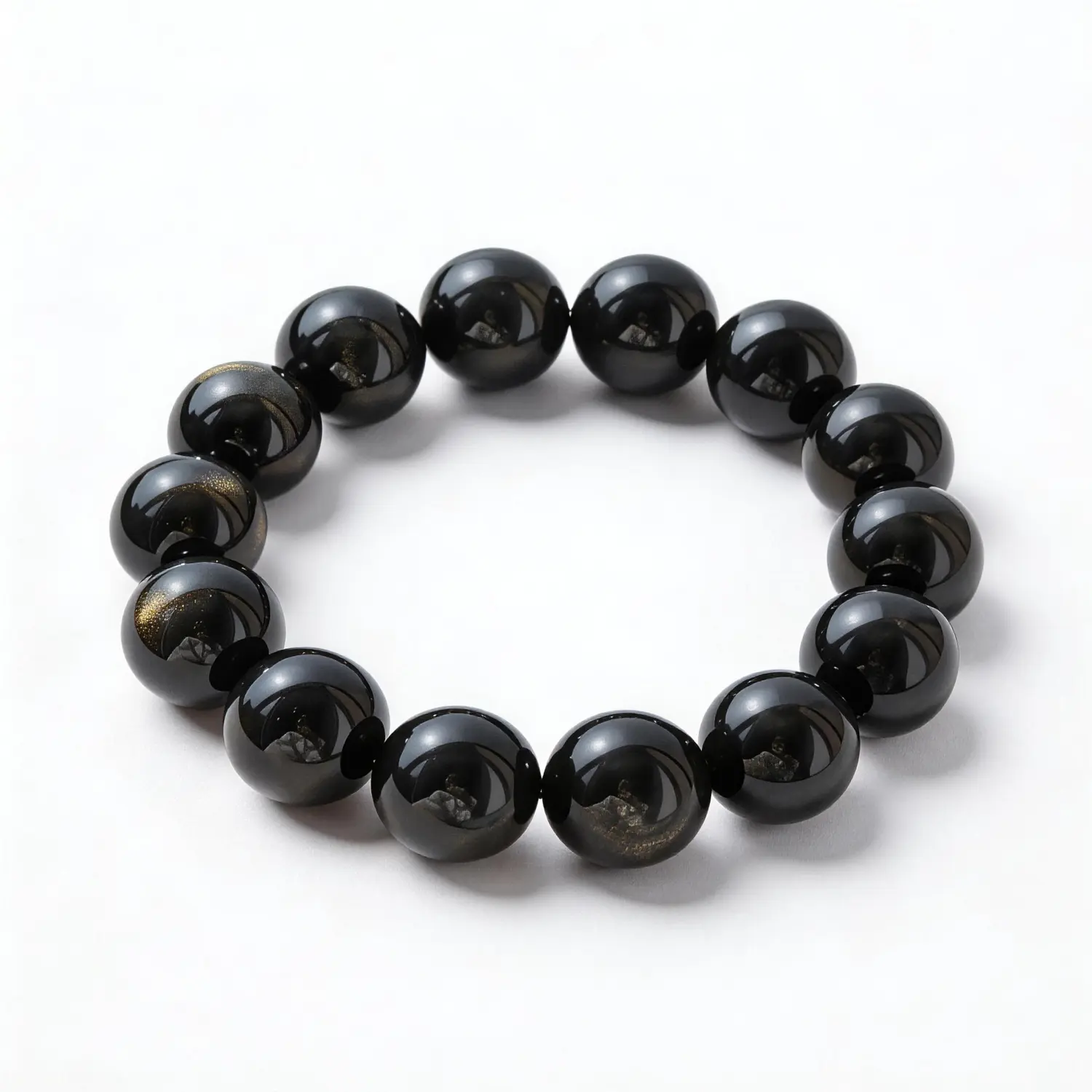 Gold Obsidian Bracelet – clean white background product photo | QZZEN
