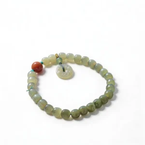 Red Agate Hetian Jade Nanhong Agate Bracelet – clean white background product photo | QZZEN
