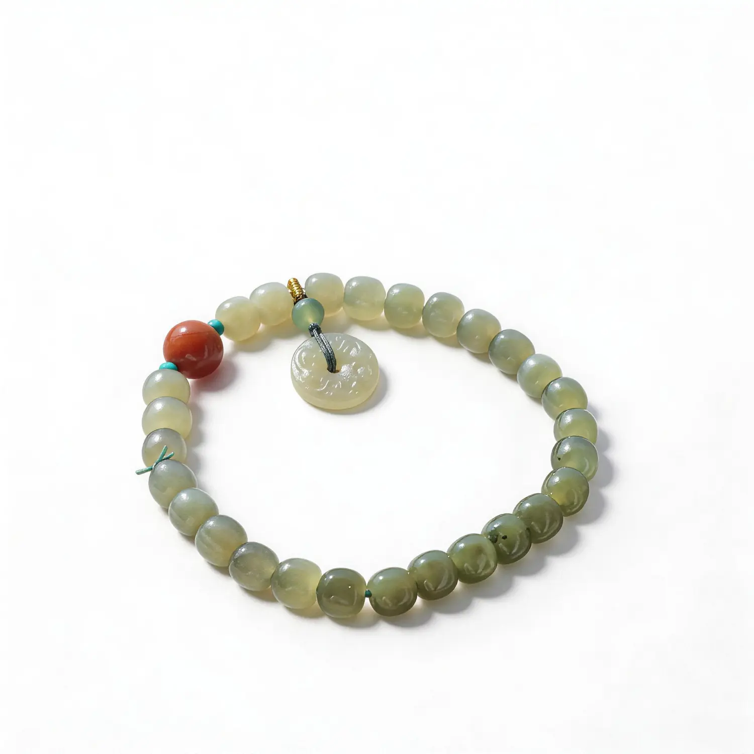 Red Agate Hetian Jade Nanhong Agate Bracelet – clean white background product photo | QZZEN