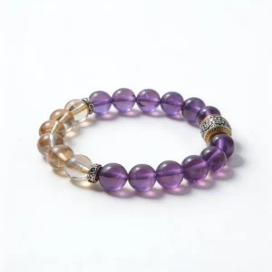 Amethyst Rutilated Quartz Bracelet – clean white background product photo | QZZEN