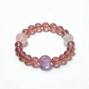 Amethyst Rose Quartz Clear Quartz Bracelet – clean white background product photo | QZZEN