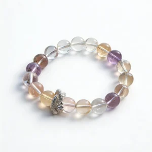 Amethyst Clear Quartz Citrine Bracelet – clean white background product photo | QZZEN