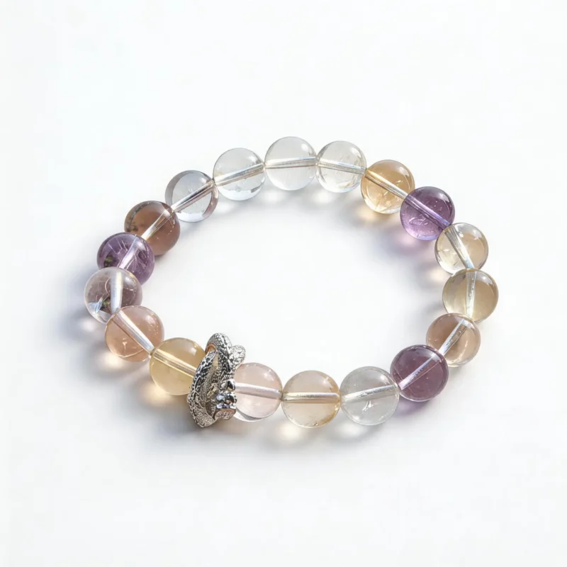 Amethyst Clear Quartz Citrine Bracelet – clean white background product photo | QZZEN
