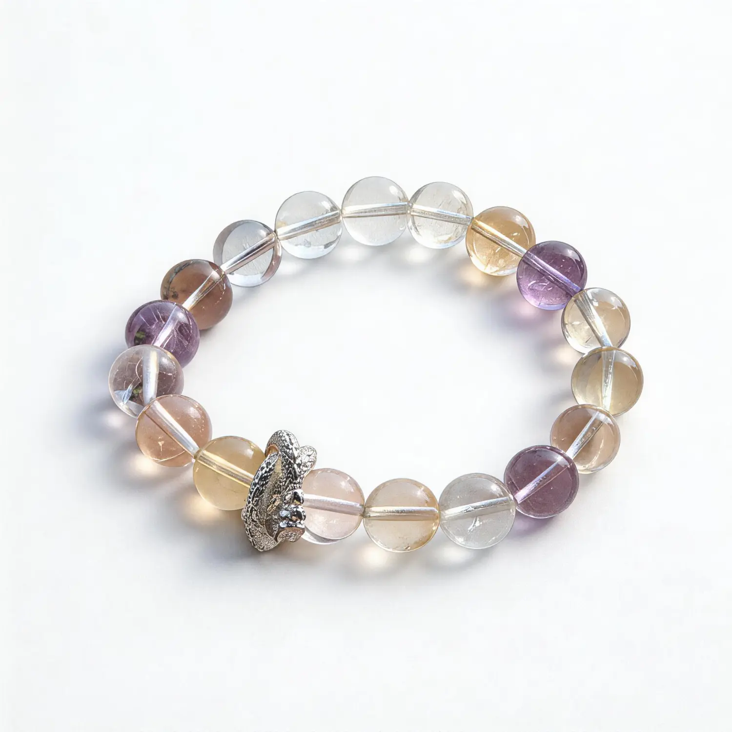 Amethyst Clear Quartz Citrine Bracelet – clean white background product photo | QZZEN