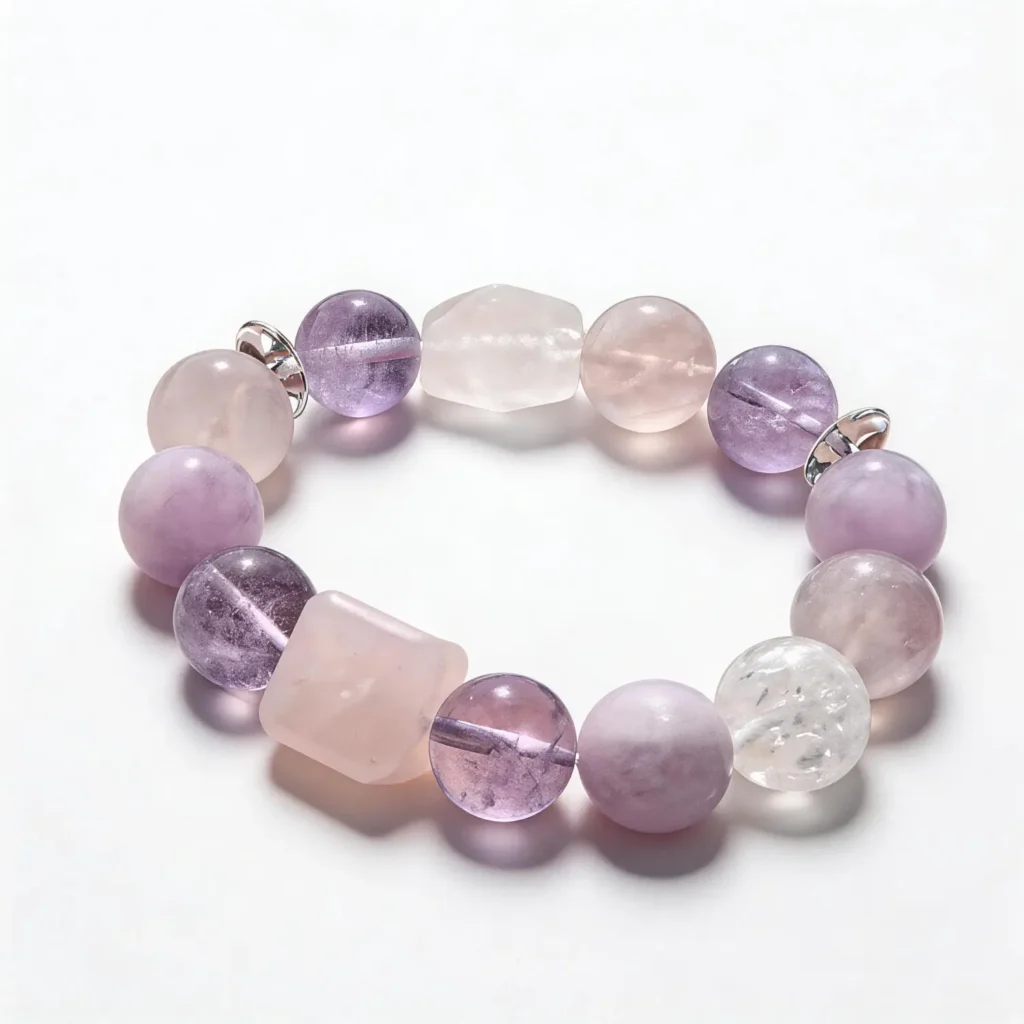 Amethyst Rose Quartz Clear Quartz Bracelet