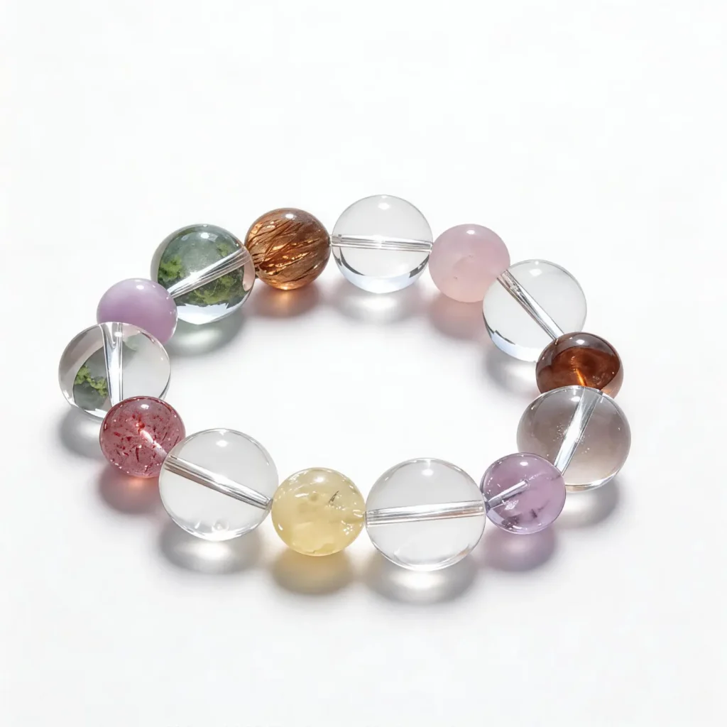 Amethyst Rose Quartz Clear Quartz Bracelet
