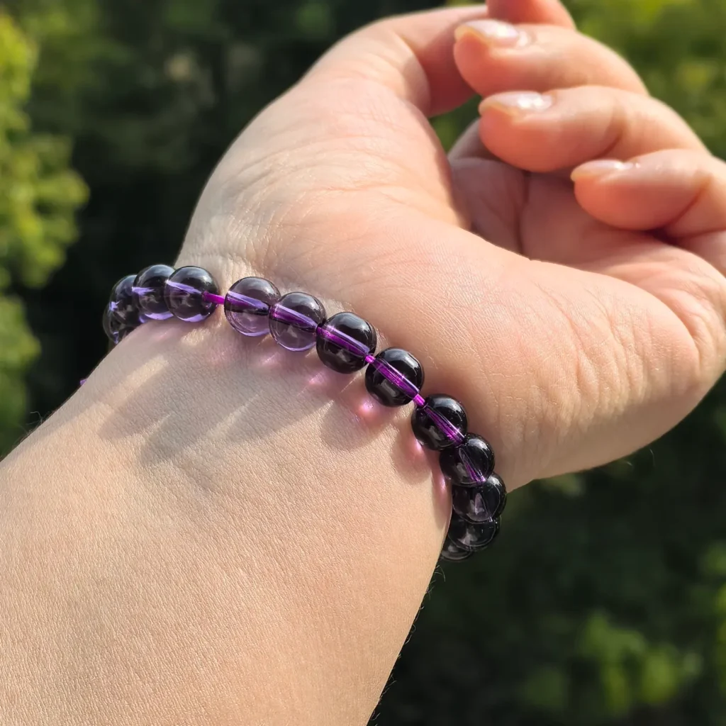 8mm Amethyst Bracelet styled view