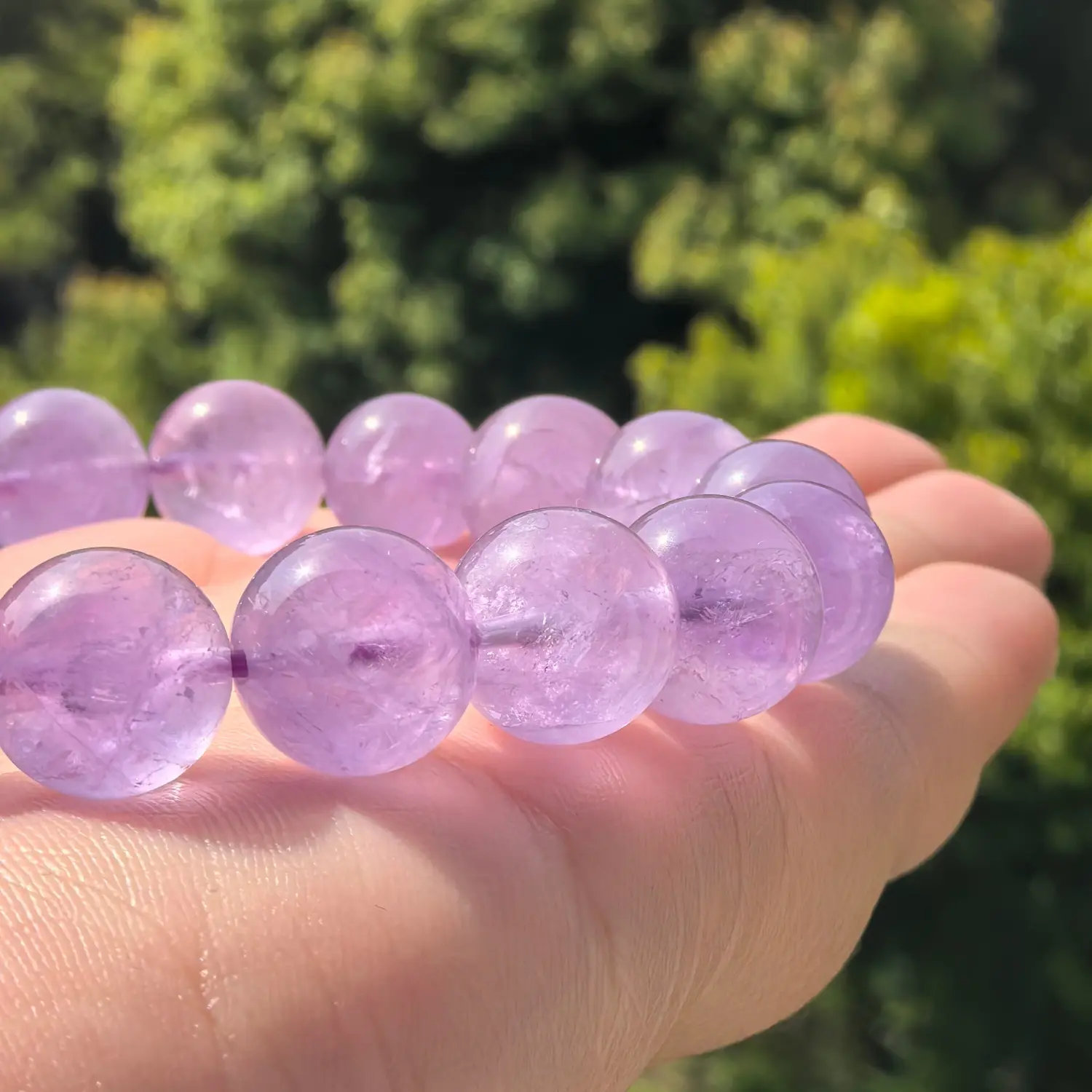 Lavender Amethyst Bracelet bead texture close-up with natural inclusions | QZZEN