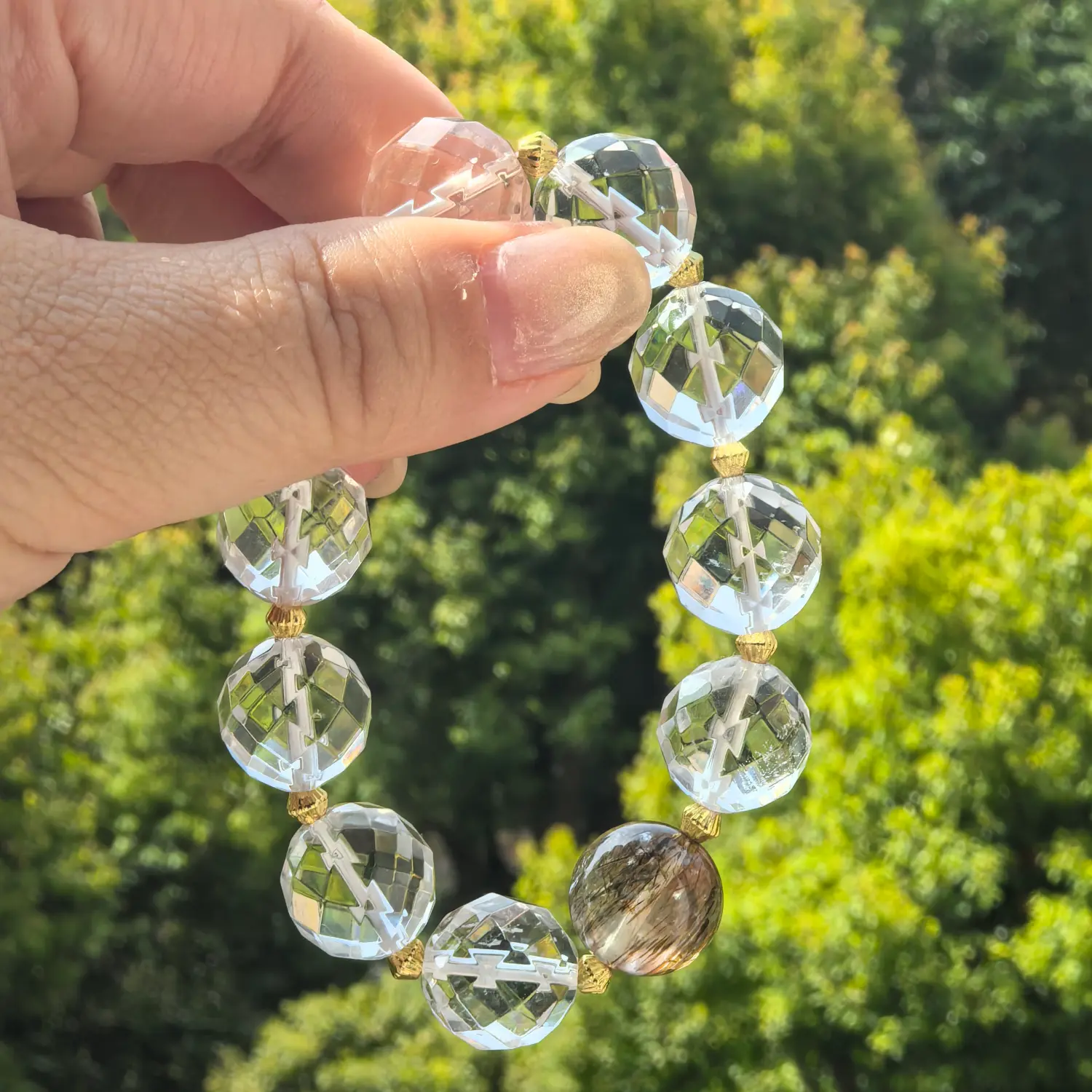 Amethyst Clear Quartz Super Seven Bracelet styled flat lay with calm ritual details | QZZEN