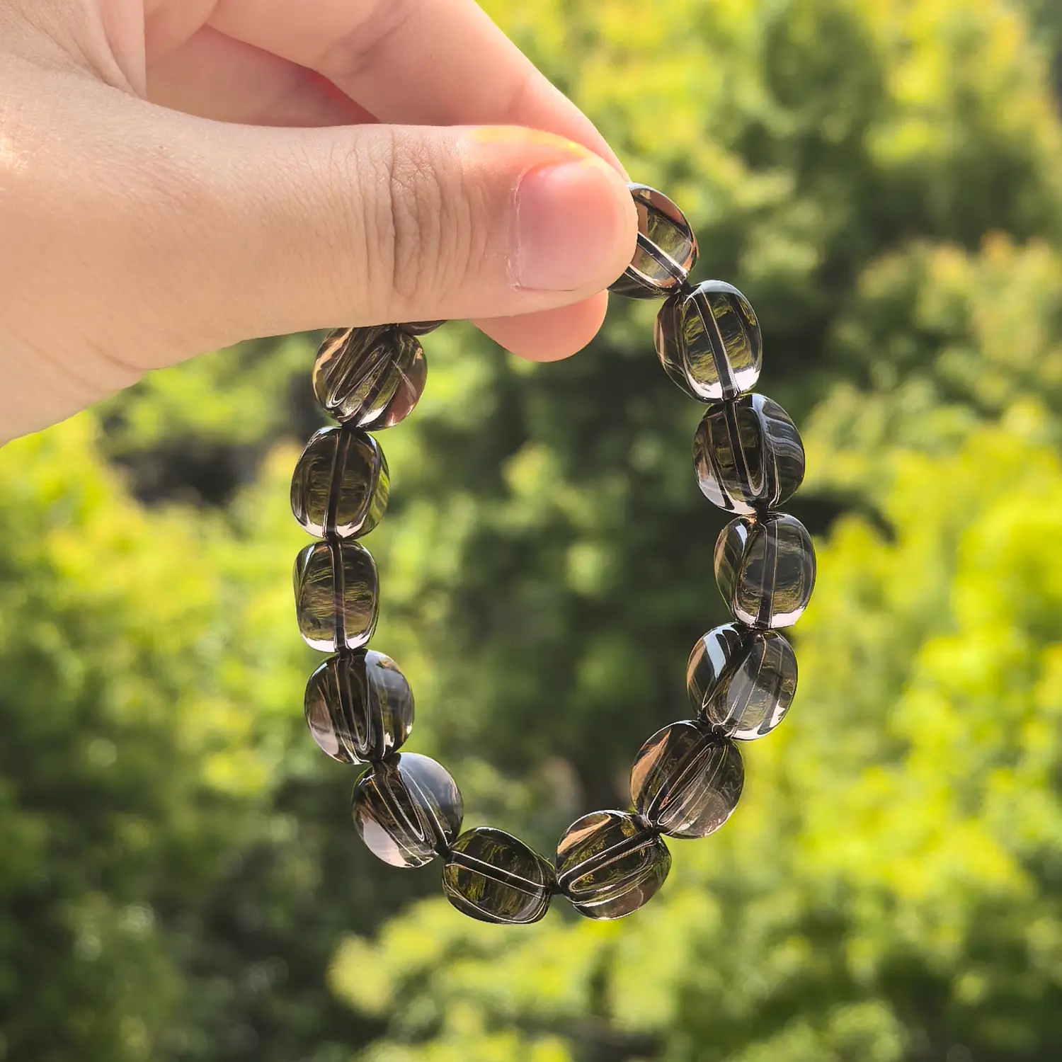 9mm Smoky Quartz Bracelet styled flat lay with calm ritual details | QZZEN