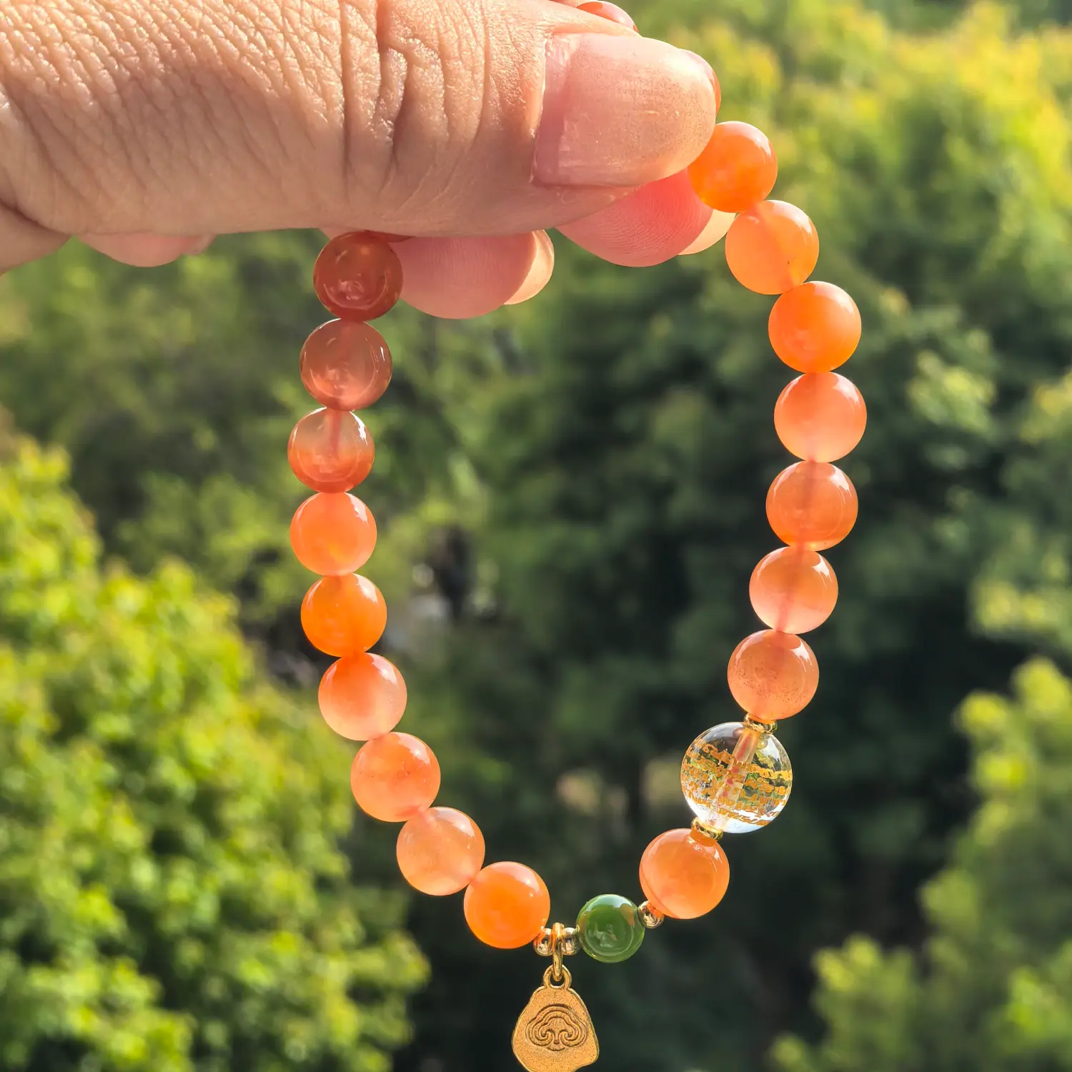 Rutilated Quartz Clear Quartz Jasper Bracelet styled flat lay with calm ritual details | QZZEN