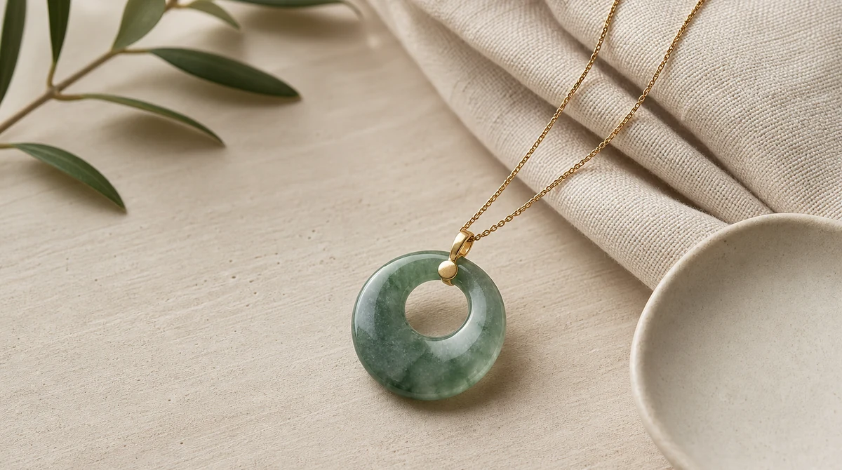 QZZEN editorial image for jade jewelry for a calmer daily ritual with natural crystal bracelet styling