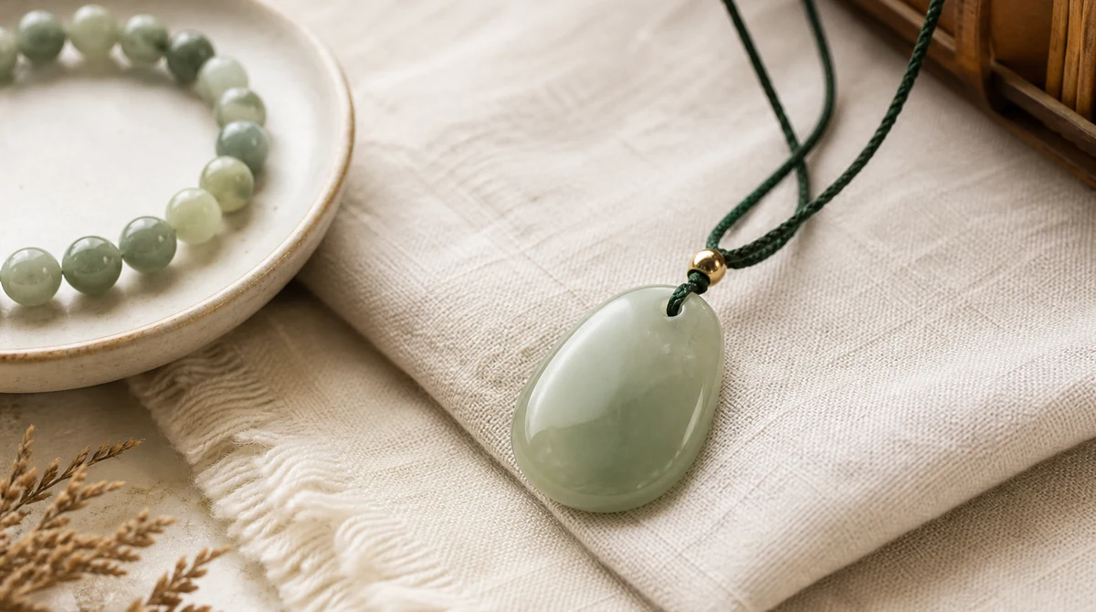 QZZEN editorial image for how jade jewelry marks personal change with natural crystal bracelet styling