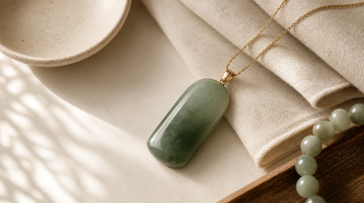 QZZEN editorial image for how real hetian jade became meaningful with natural crystal bracelet styling