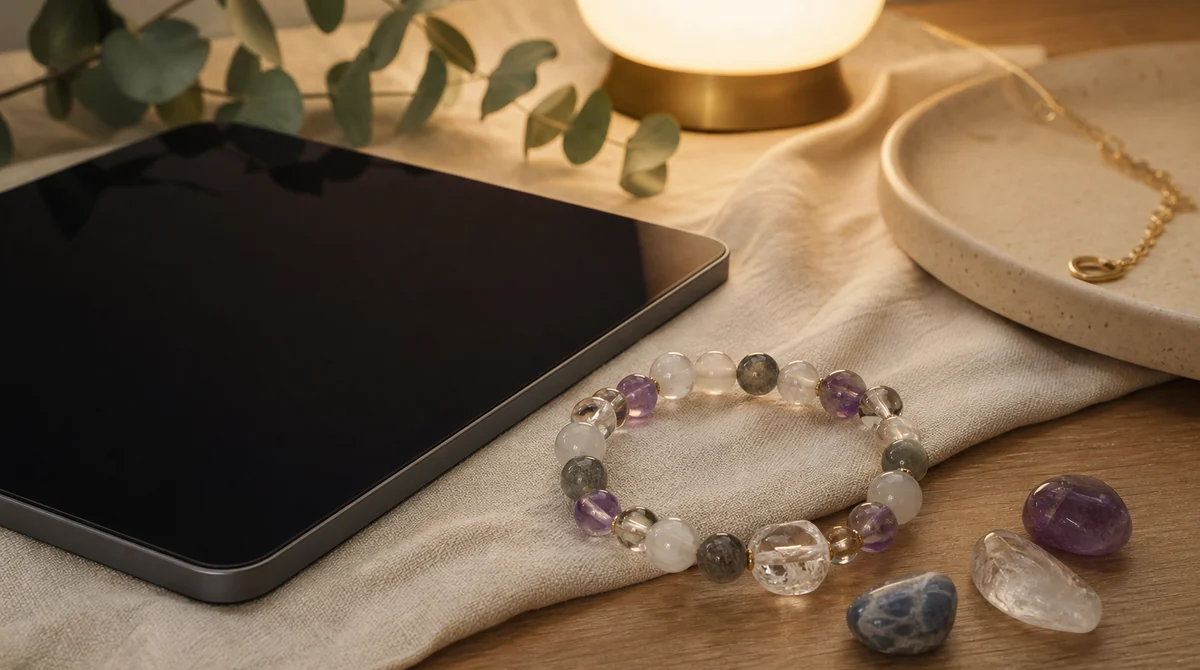 Natural crystal bracelet for screen break calm and QZZEN Create design