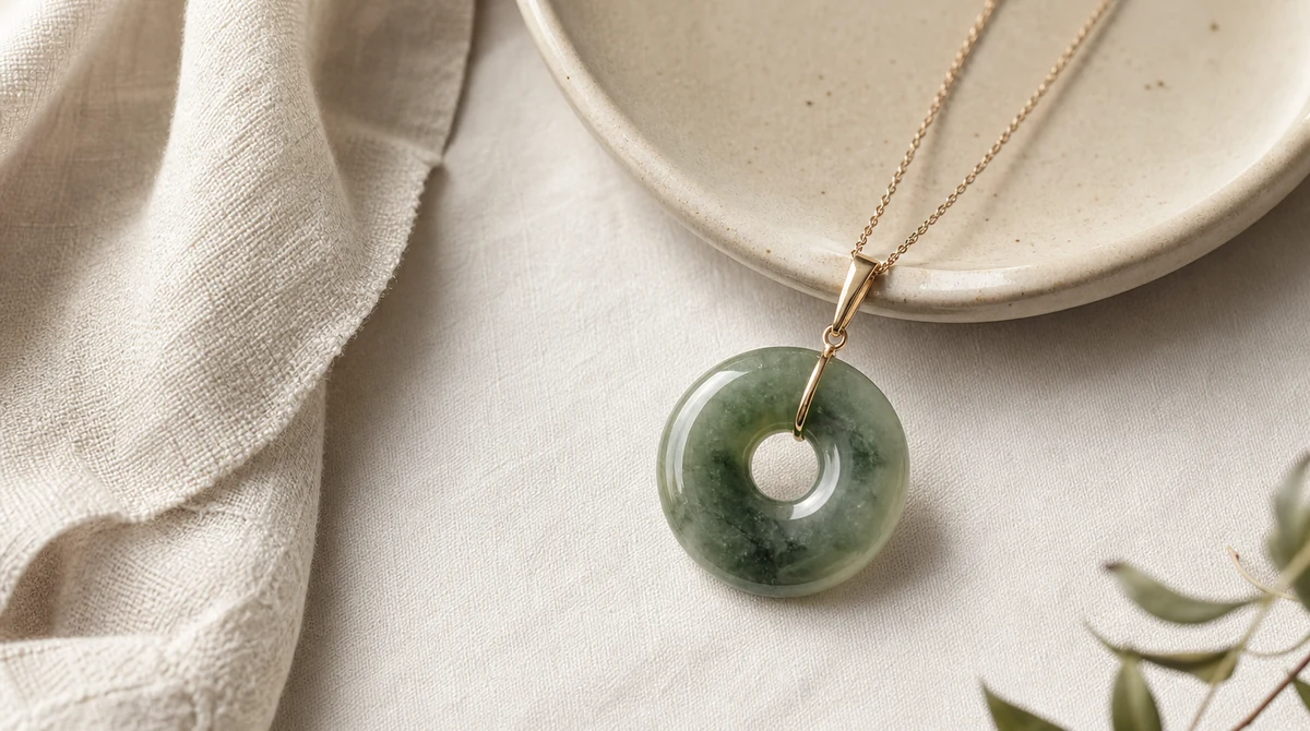 QZZEN editorial image for why jade symbolizes good fortune with natural crystal bracelet styling